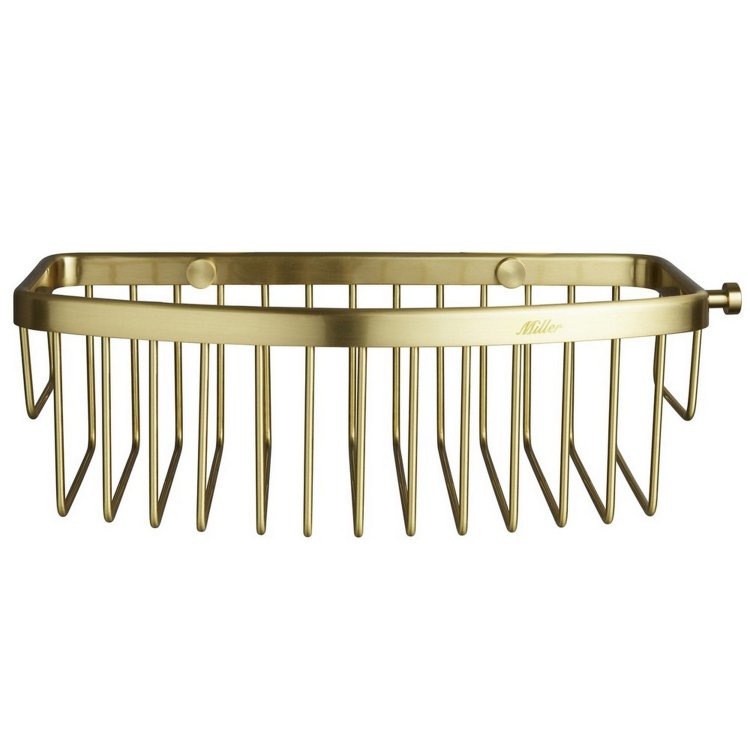Miller Classic Brushed Brass D Shaped Shower Basket