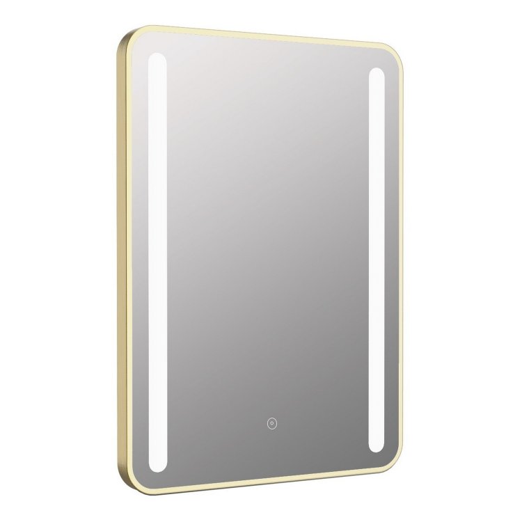 Ajax Faulding 700 x 500mm Brushed Brass Rectangular Front Lit LED Mirror