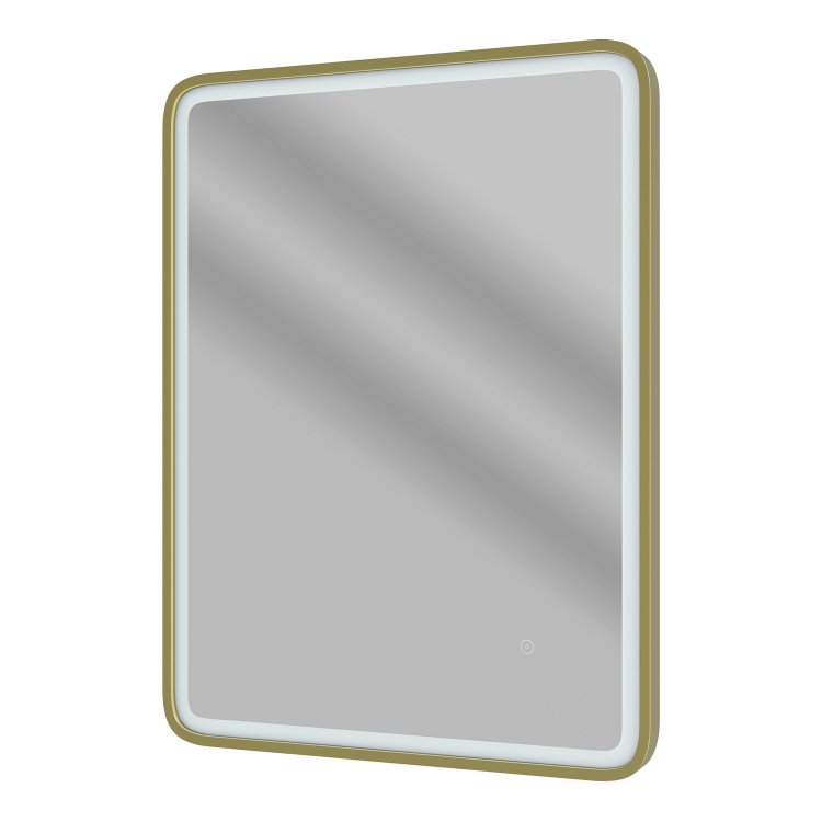 Ajax Woad 600mm Brushed Brass Rectangular Front Lit LED Mirror