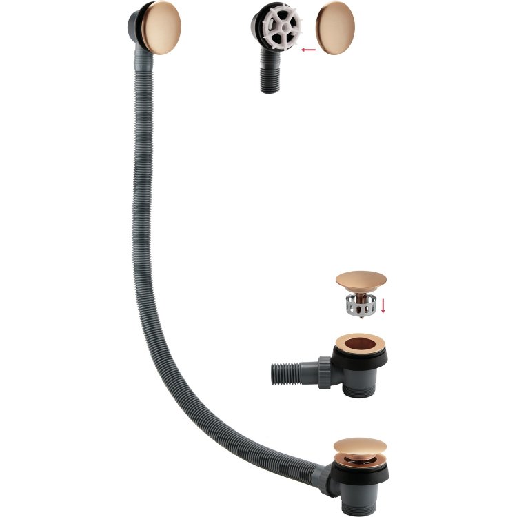 Ajax Brushed Bronze Sprung Bath Waste and Overflow