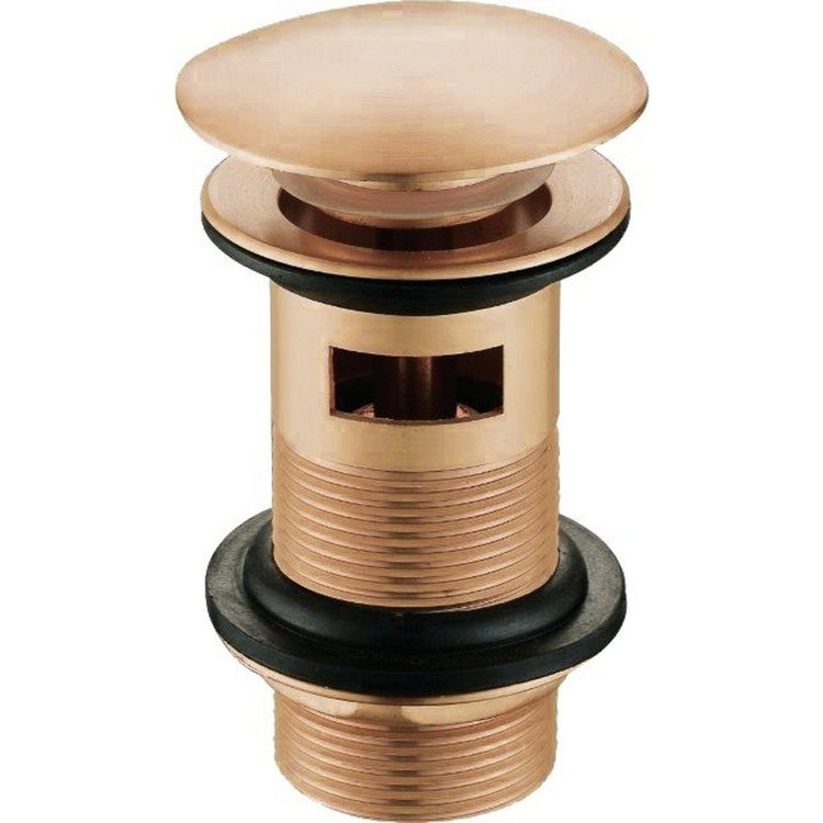 Ajax Brushed Brass Slotted Easy Clean Click Clack Mushroom Basin Waste