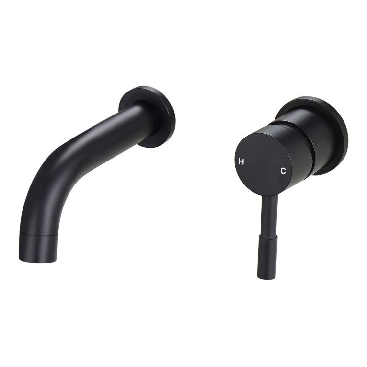 Ajax Ouse Matt Black Wall Mounted Basin Mixer