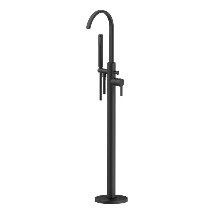 Ajax Freshney Matt Black Floor Standing Bath Shower Mixer