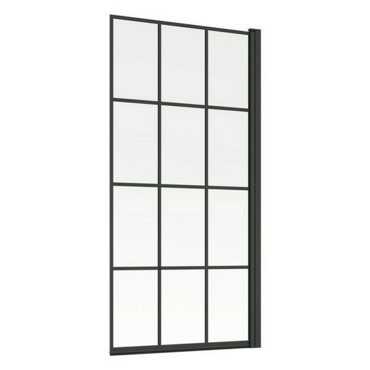Ajax 1400mm Black Framed Single Straight Bath Screen