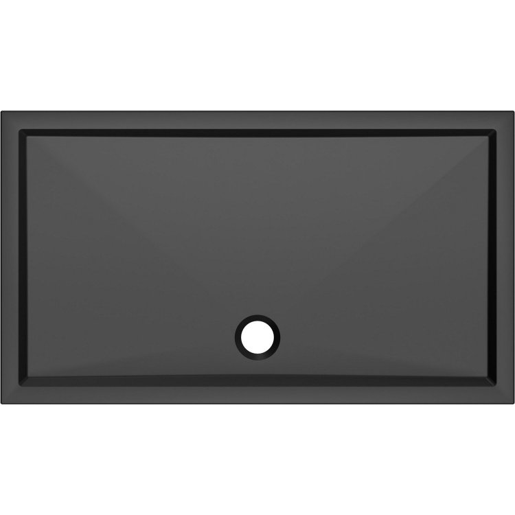 Ajax Low Profile 1400 x 800mm Matt Black Rectangular Shower Tray