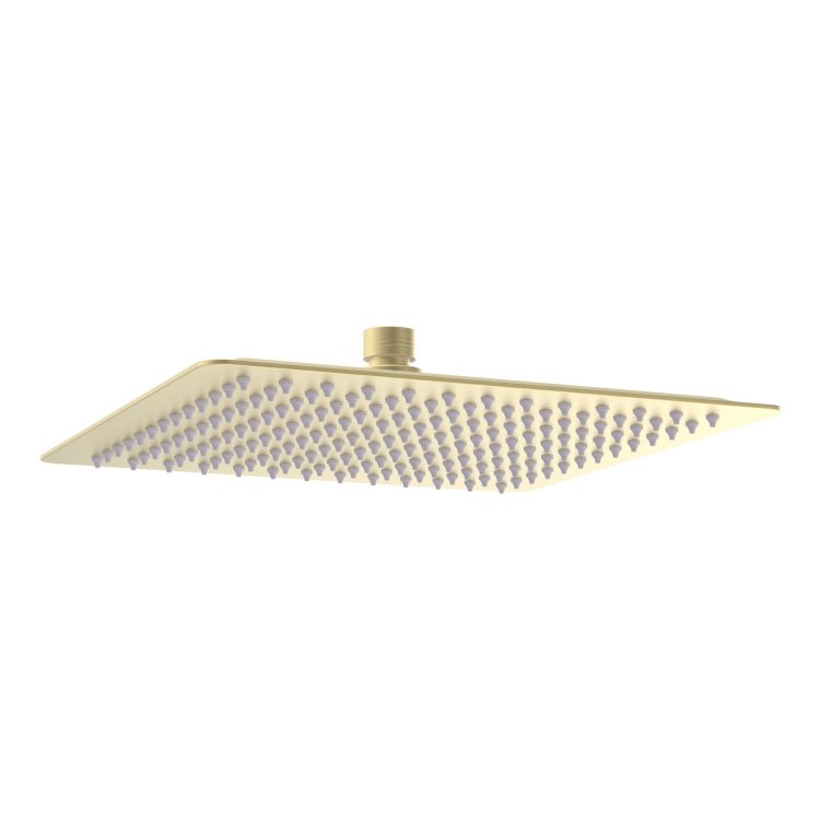 Ajax Hedon Brushed Brass 250mm Square Ultraslim Showerhead