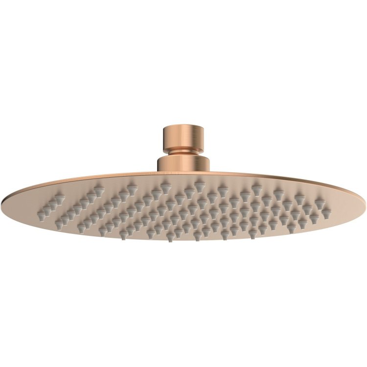 Ajax Thrunscoe Brushed Bronze 200mm Round Stainless Steel Ultraslim Showerhead