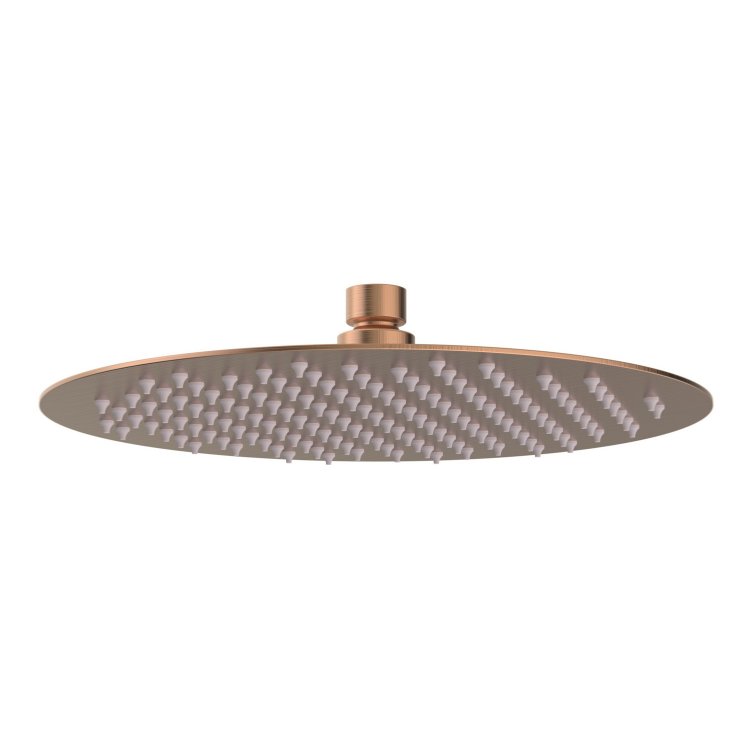 Ajax Thrunscoe Brushed Bronze 250mm Round Stainless Steel Ultraslim Showerhead