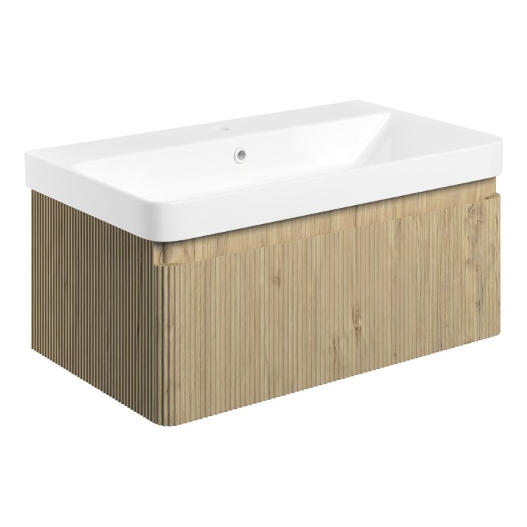Ajax Torrington 805mm Textured Oak Wall Hung Vanity Unit
