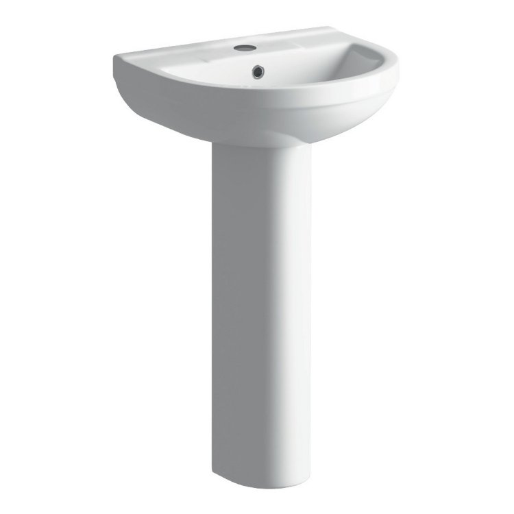 Ajax Limber 500mm 1TH Basin and Full Pedestal