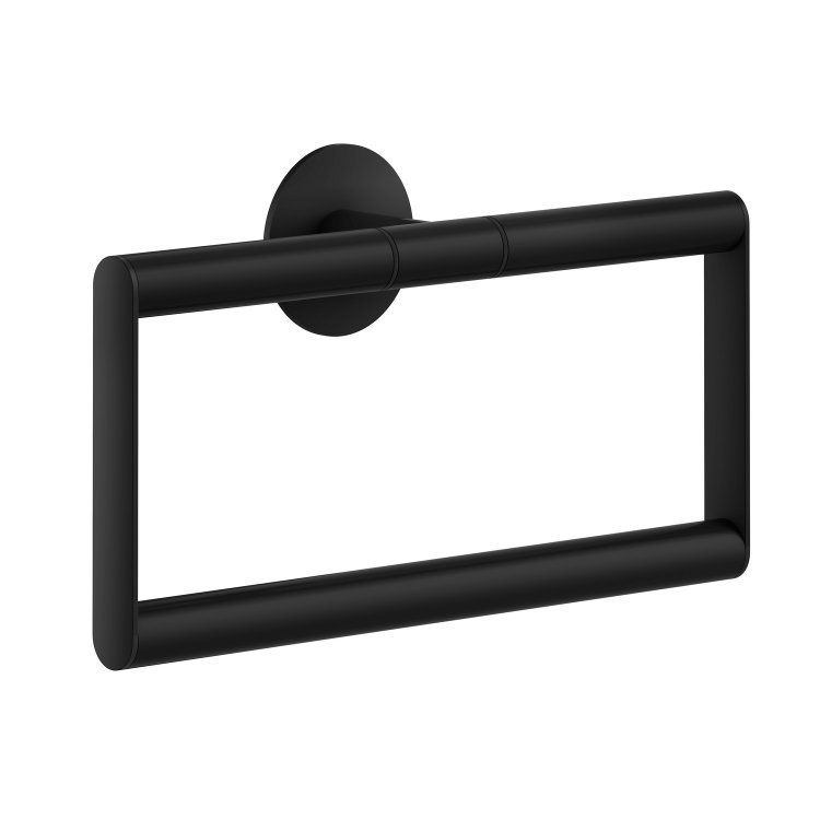 Smedbo Dot Matt Black Square Towel Ring
