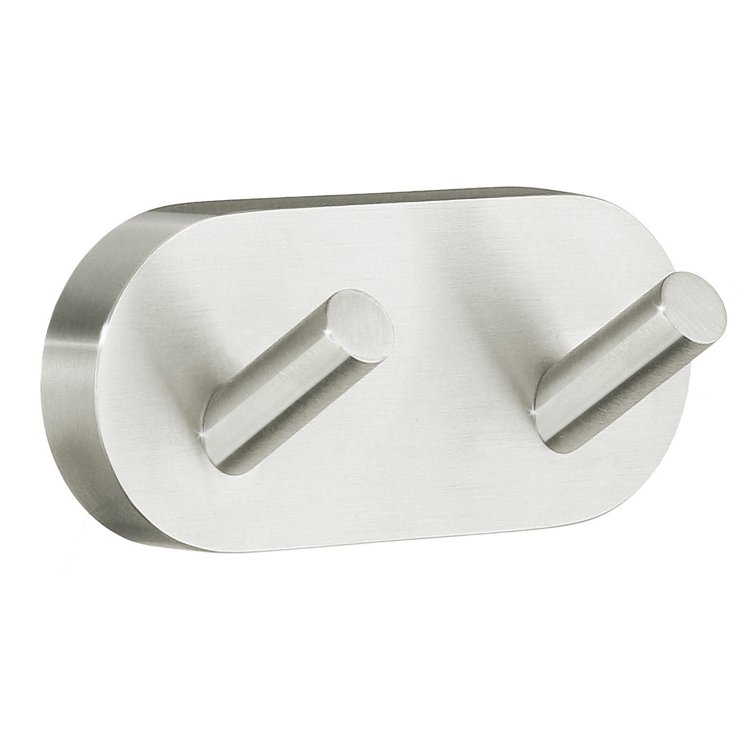 Smedbo Home Brushed Nickel Double Towel Hook