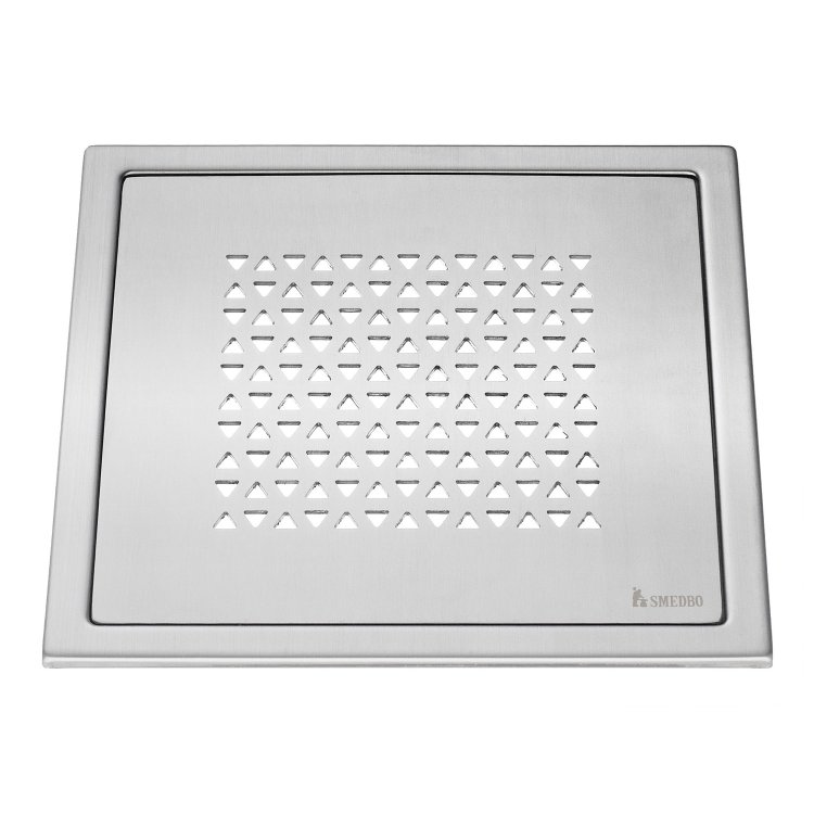 Smedbo Outline Brushed Stainless Steel Floor Grating Triangle Pattern