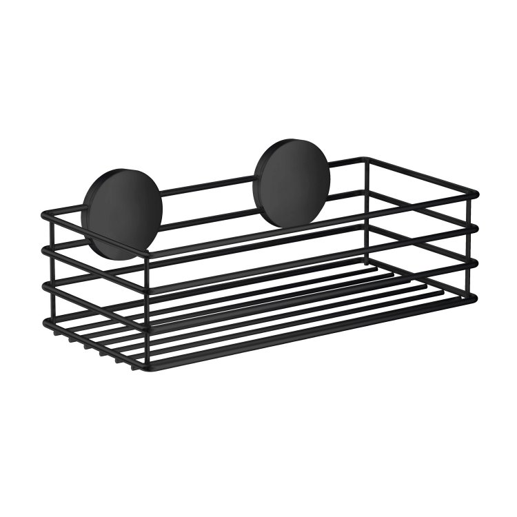 Smedbo Beslagsboden Black Self Adhesive Shower Basket