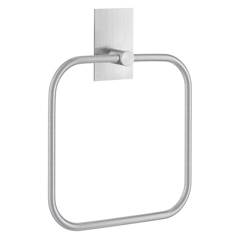 Smedbo Beslagsboden Brushed Stainless Steel Self Adhesive Square Towel Ring