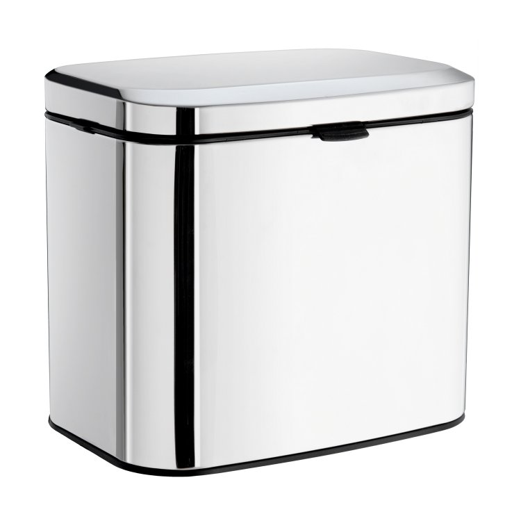 Smedbo Outline Lite Polished Stainless Steel Wall Mounted 3L Soft Close Bin