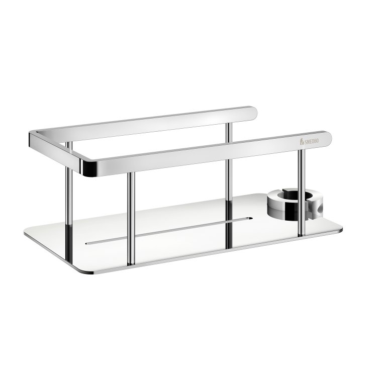 Smedbo Sideline Chrome Shower Riser Rail Side Basket
