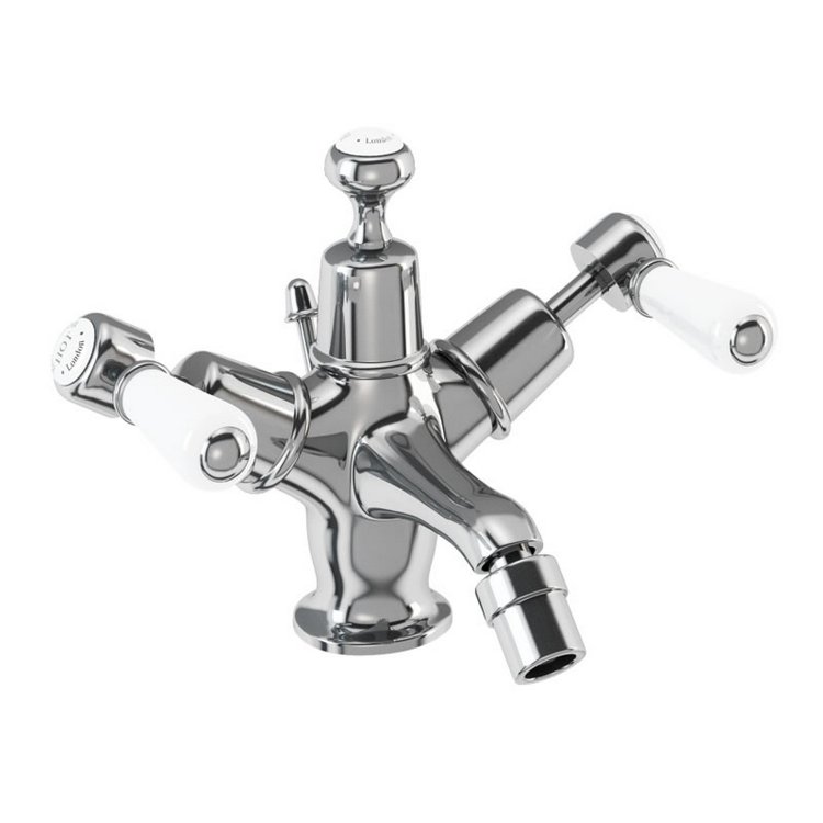 Burlington Kensington Chrome Bidet Mixer with Pop Up Waste Standard Base