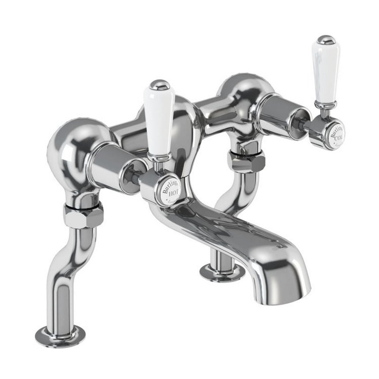 Burlington Kensington Chrome Deck Mounted Bath Filler Standard Base
