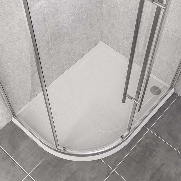 Vantage 900 x 760mm Offset Quadrant Shower Tray Left Hand
