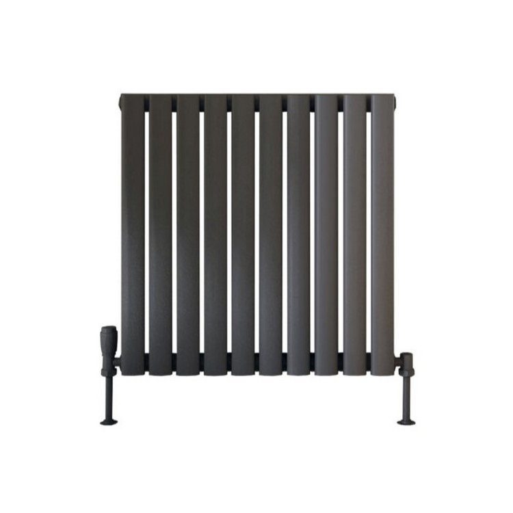 Scudo Apex Anthracite 600 x 590mm Horizontal Single Designer Radiator
