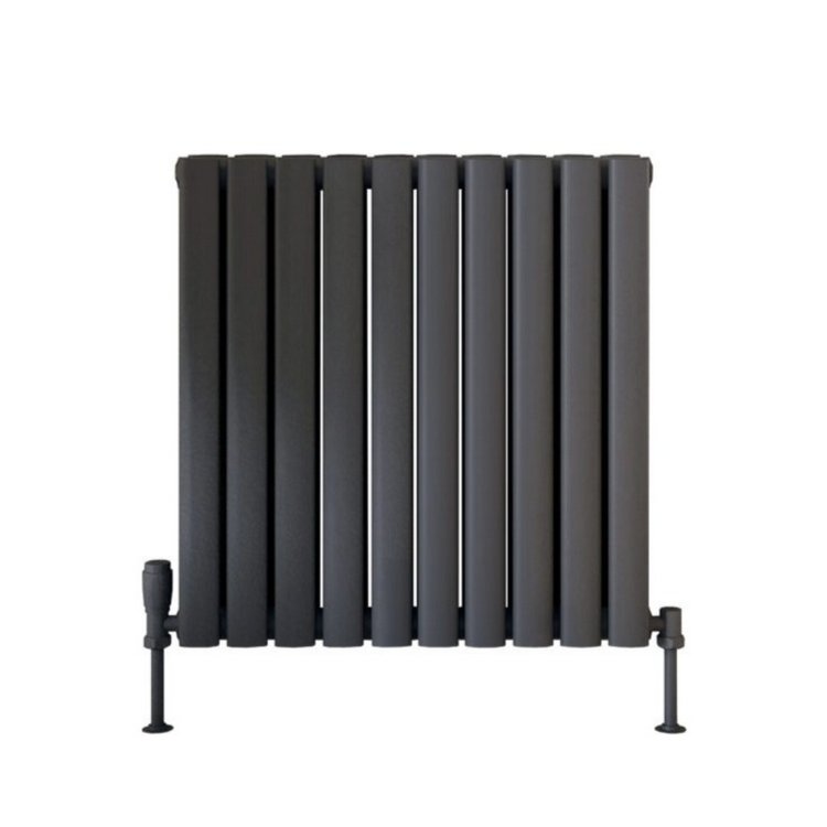 Scudo Apex Anthracite 600 x 590mm Horizontal Double Designer Radiator