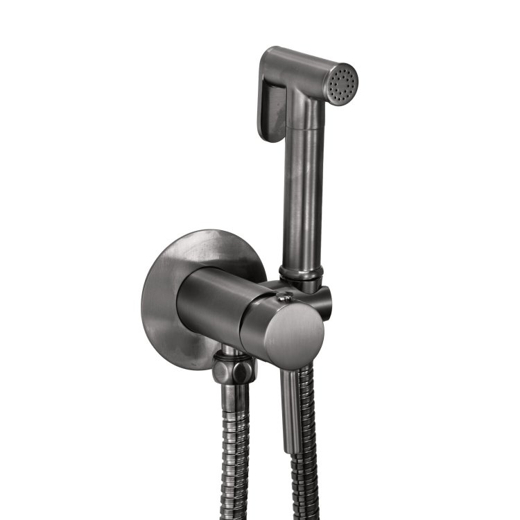 Scudo Gunmetal Douche Handset with Holder and Outlet Elbow