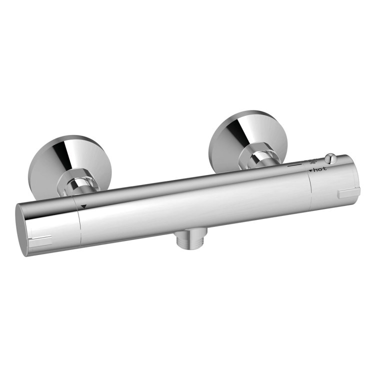Scudo Chrome Round Exposed Shower Bar Valve