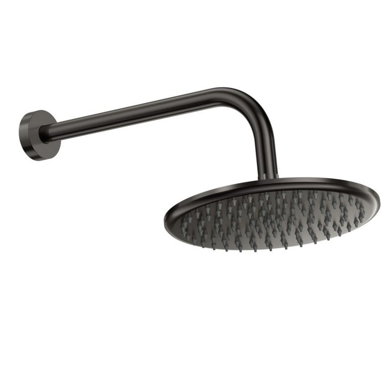 Scudo Gunmetal Round Shower Arm and Head