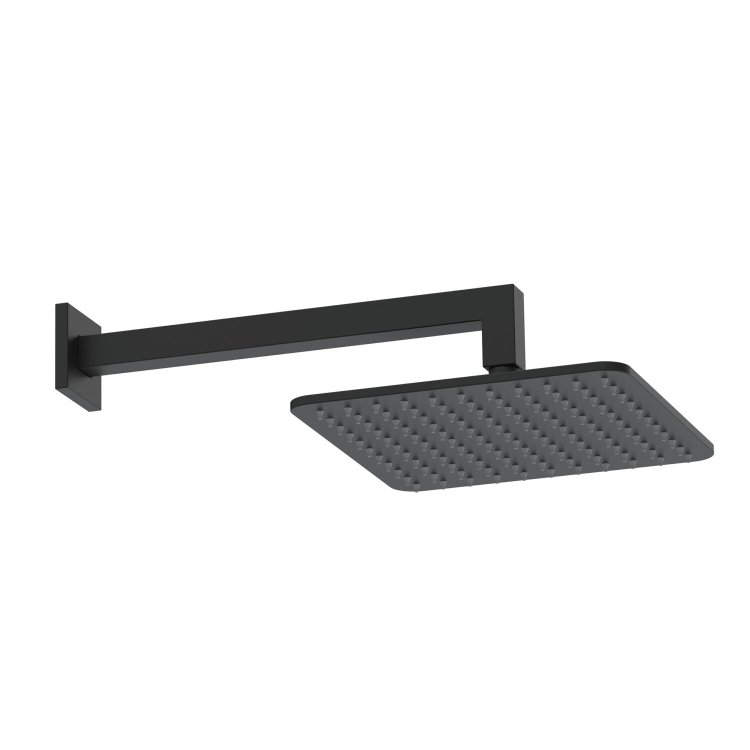 Scudo Matt Black Square Shower Arm and Head