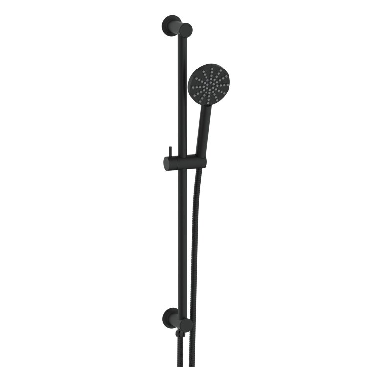 Scudo Matt Black Concealed Shower Riser Rail
