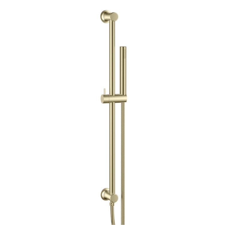Scudo Brushed Brass Riser Rail and Handset with Hose