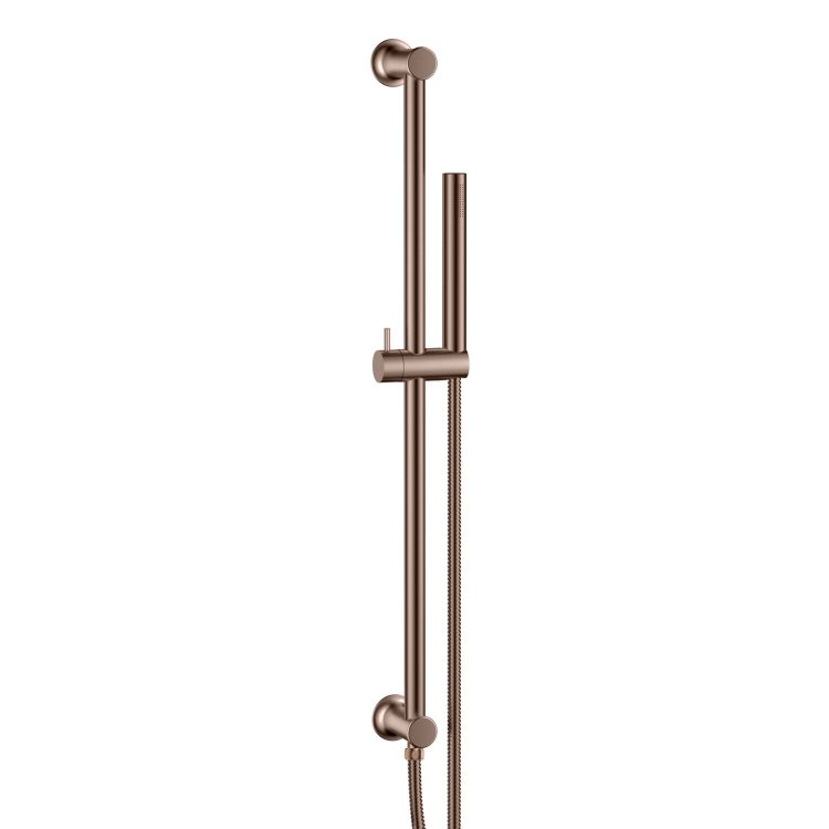 Scudo Brushed Bronze Riser Rail and Handset with Hose