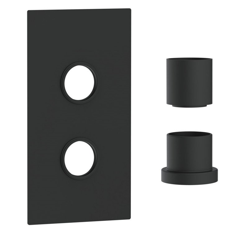 Scudo Concealed One Outlet Shower Valve with Matt Black Plate Scudo Concealed One Outlet Shower Valve with Matt Black Plate