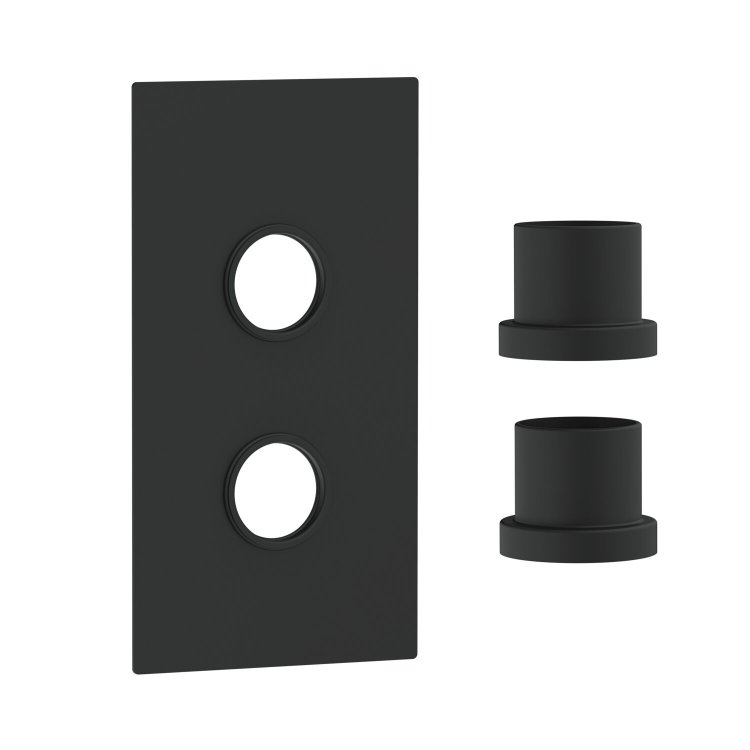Scudo Concealed Two Outlet Shower Valve with Matt Black Plate Scudo Concealed Two Outlet Shower Valve with Matt Black Plate