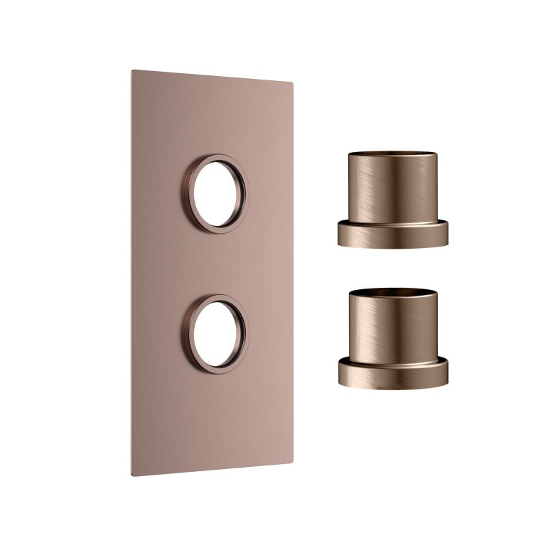 Scudo Concealed Two Outlet Shower Valve with Brushed Bronze Plate Scudo Concealed Two Outlet Shower Valve with Brushed Bronze Plate