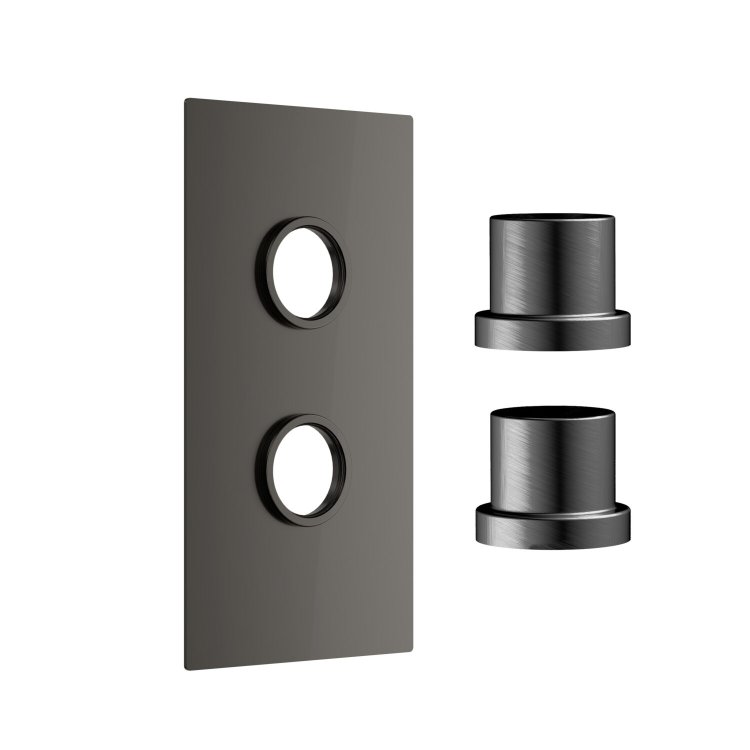 Scudo Concealed Two Outlet Shower Valve with Gunmetal Plate Scudo Concealed Two Outlet Shower Valve with Gunmetal Plate