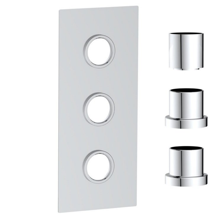 Scudo Concealed Three Outlet Shower Valve with Chrome Plate Scudo Concealed Three Outlet Shower Valve with Chrome Plate