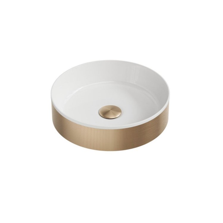 Scudo KOKO 360mm Brushed Brass Fluted Countertop Basin