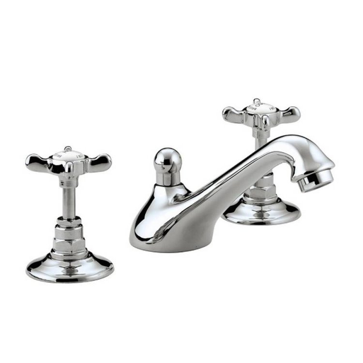 WS-Bristan 1901 Chrome Three Hole Basin Mixer with Pop-Up Waste-1