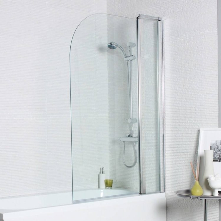 Kartell Koncept Straight Radius Edge 1000mm Bath Screen With Extension Panel 2