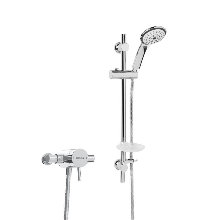 WS-Bristan Prism Thermostatic Exposed Shower Valve with Adjustable Riser Kit-1