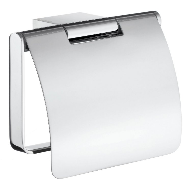 Smedbo Air Chrome Toilet Roll Holder with Cover