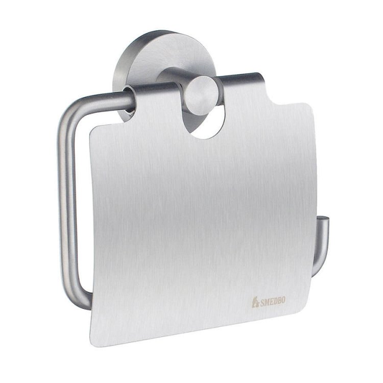 Smedbo-Home-Brushed-Chrome-Toilet-Roll-Holder-with-Cover