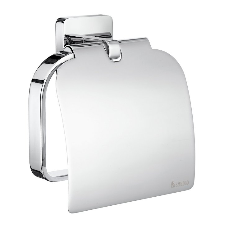 Smedbo Ice Polished Chrome Toilet Roll Holder with Cover