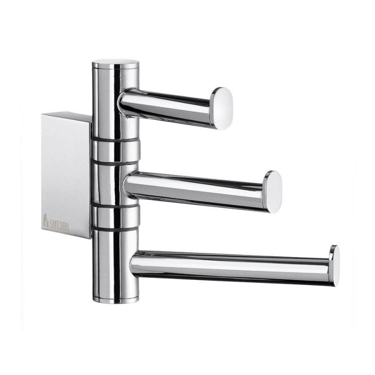 Smedbo-Air-Chrome-Swing-Arm-Triple-Hook
