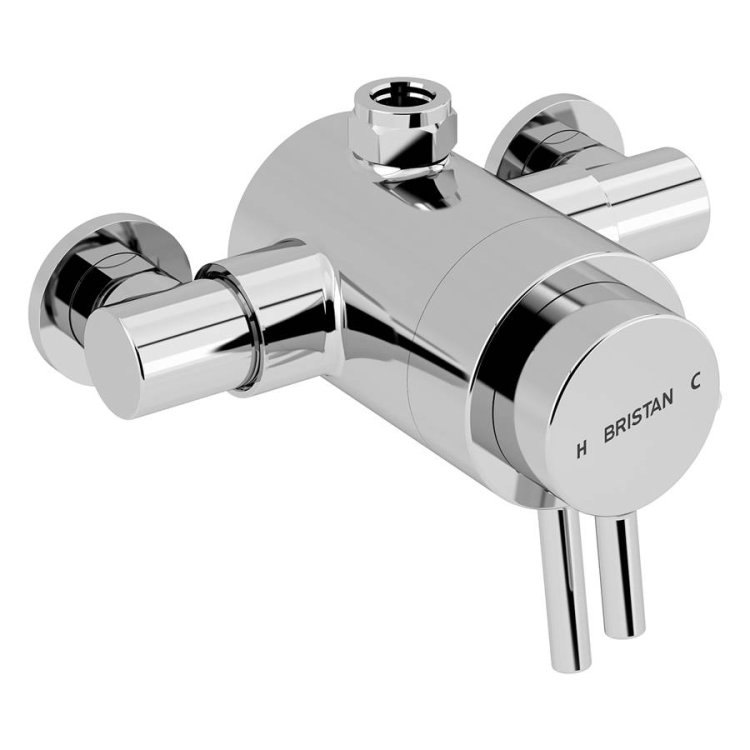 WS-Bristan Prism Thermostatic Exposed Dual Control Top Outlet Shower Valve-1