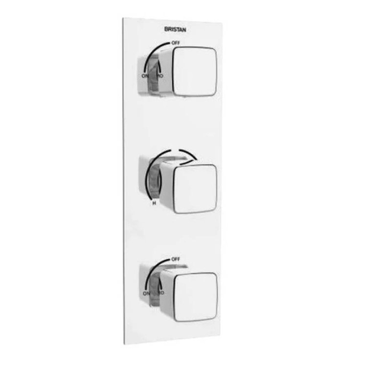 WS-Bristan Cobalt Thermostatic Recessed Dual Control Shower Valve with Integral Twin Stopcocks-1