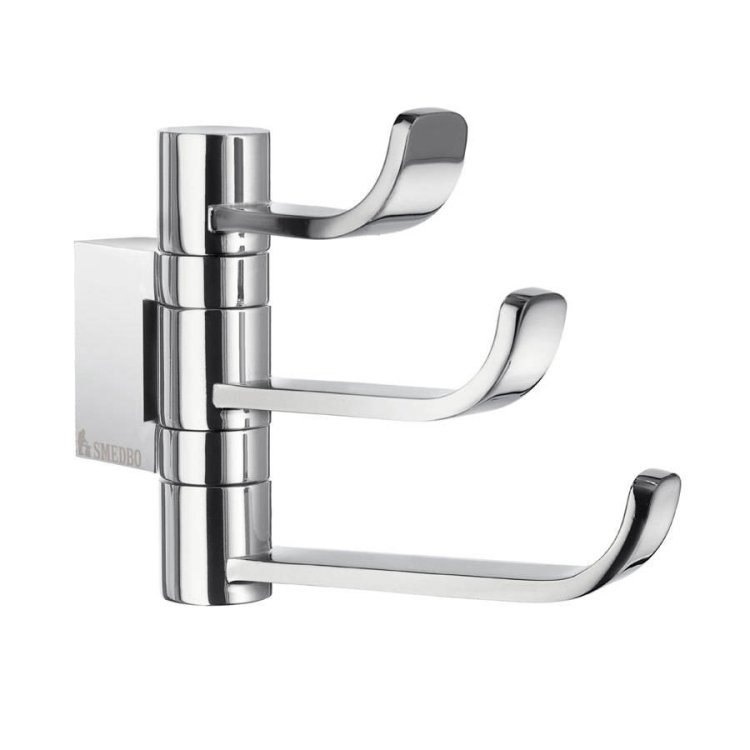 Smedbo-Ice-Polished-Chrome-Swing-Arm-Triple-Hook