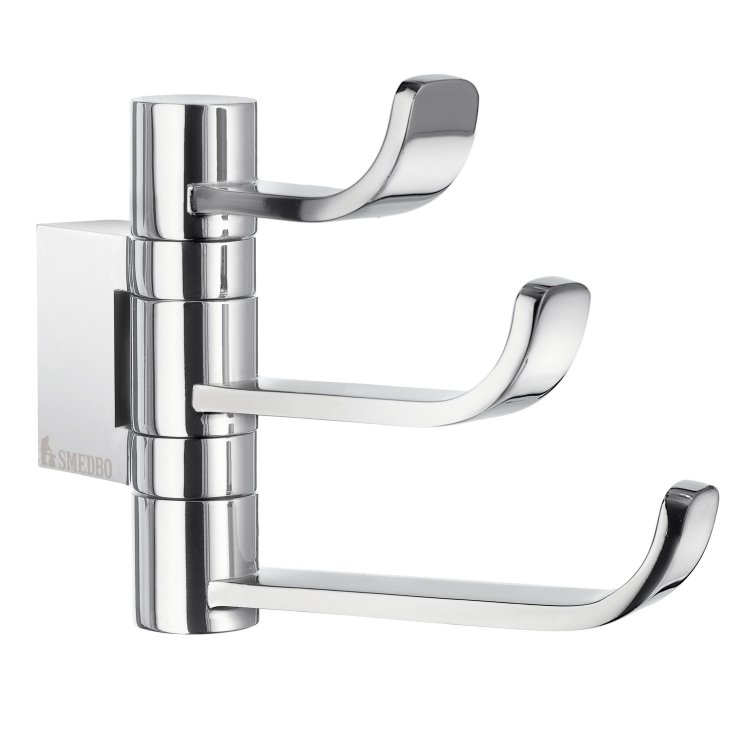 Smedbo Ice Polished Chrome Swing Arm Triple Hook